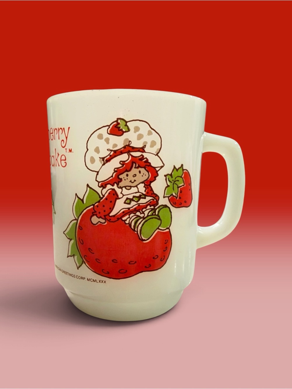 1980s Strawberry Shortcake Anchor Hocking Milkglass
